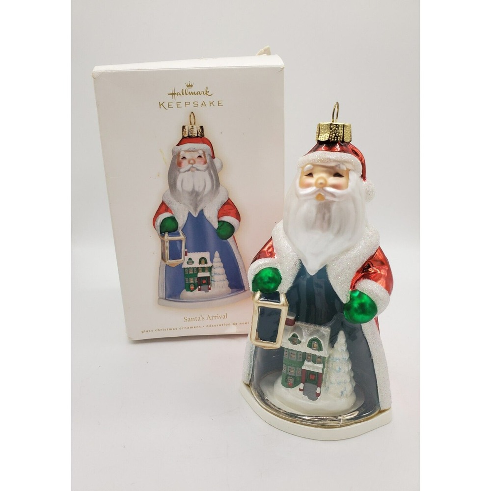 4 Hallmark Keepsake Christmas Ornaments Santa, Snow Lady, Miniature Nativity Lot - Picture 5 of 10